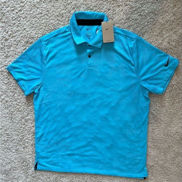 Nike Dri-FIT Tour Golf Polo Shirt Blue Lightweight - Picture 7 of 10